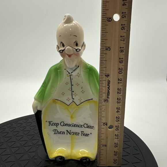 Enesco Grandpa Spoon Rest “Keep Conscience Clear, Then Never Fear” Kitschy - Picture 3 of 4